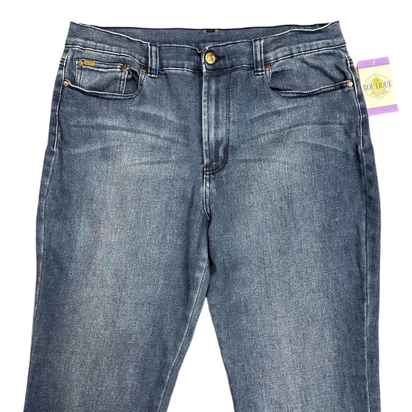 DG2 by Diane Gilman Womens 14 Bootcut Blue Jeans Medium Wash Denim Stretch - Picture 3 of 12